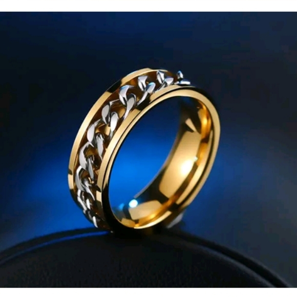 Mens - Chain Rings Stainless Steel Rings Hip Hop Size 11 - Picture 4 of 7